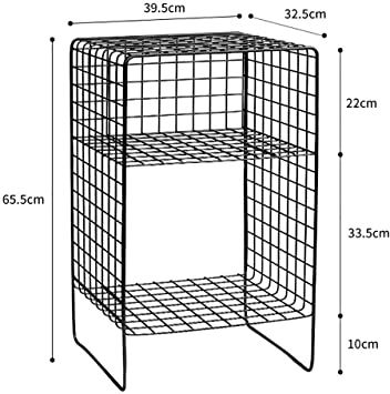 İskandinav Metal Tel Kafes Ayaklı (Grid) Yan Sehpa 65x40x30 - Görsel 3
