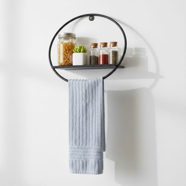 Yuvarlak Mutfak/Banyo Modern Metal Havlu askılı Duvar Rafı 30-25x17