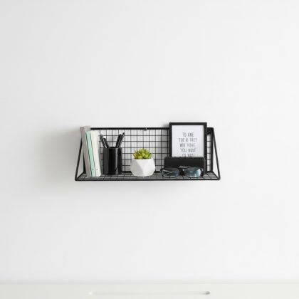İskandinav 32x25x15 Çok Amaçlı Duvar Rafı Çiçeklik (siyah Renk) | GO DEKOR