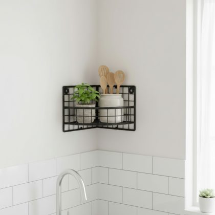 Banyo ve Mutfak KÖŞE Rafı TEK Gözlü ölçü 15X20x18cm | GO DEKOR
