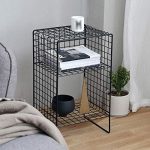 İskandinav Metal Tel Kafes Ayaklı (Grid) Yan Sehpa 65x40x30
