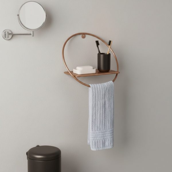 KAHVE Yuvarlak Mutfa/Banyo Modern Metal Havlu askılı Duvar Rafı 30-25x17 (Kopya)