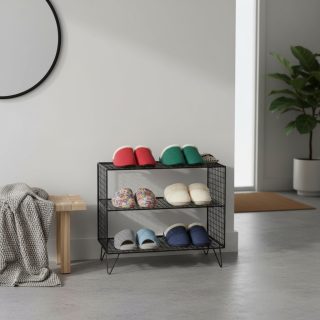 YENİ 2 Gözlü Metal Tel Dekoratif Ayakkabılık/Terliklik 50x43