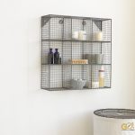 Tel Metal Kafes 9 Gözlü Kare Duvar Rafı