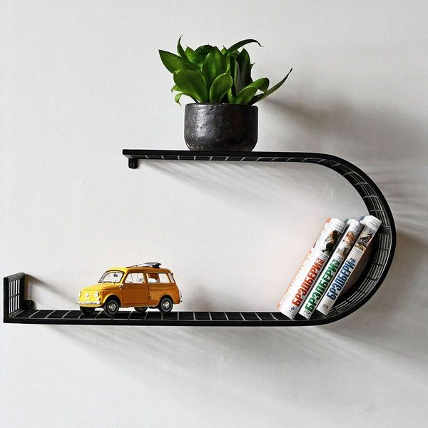 OTANTİK Tel Duvar rafı (siyah) 60x22x27